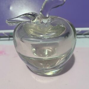“An apple a day”- Vintage Clear apple paperweight - nice decorative piece- used